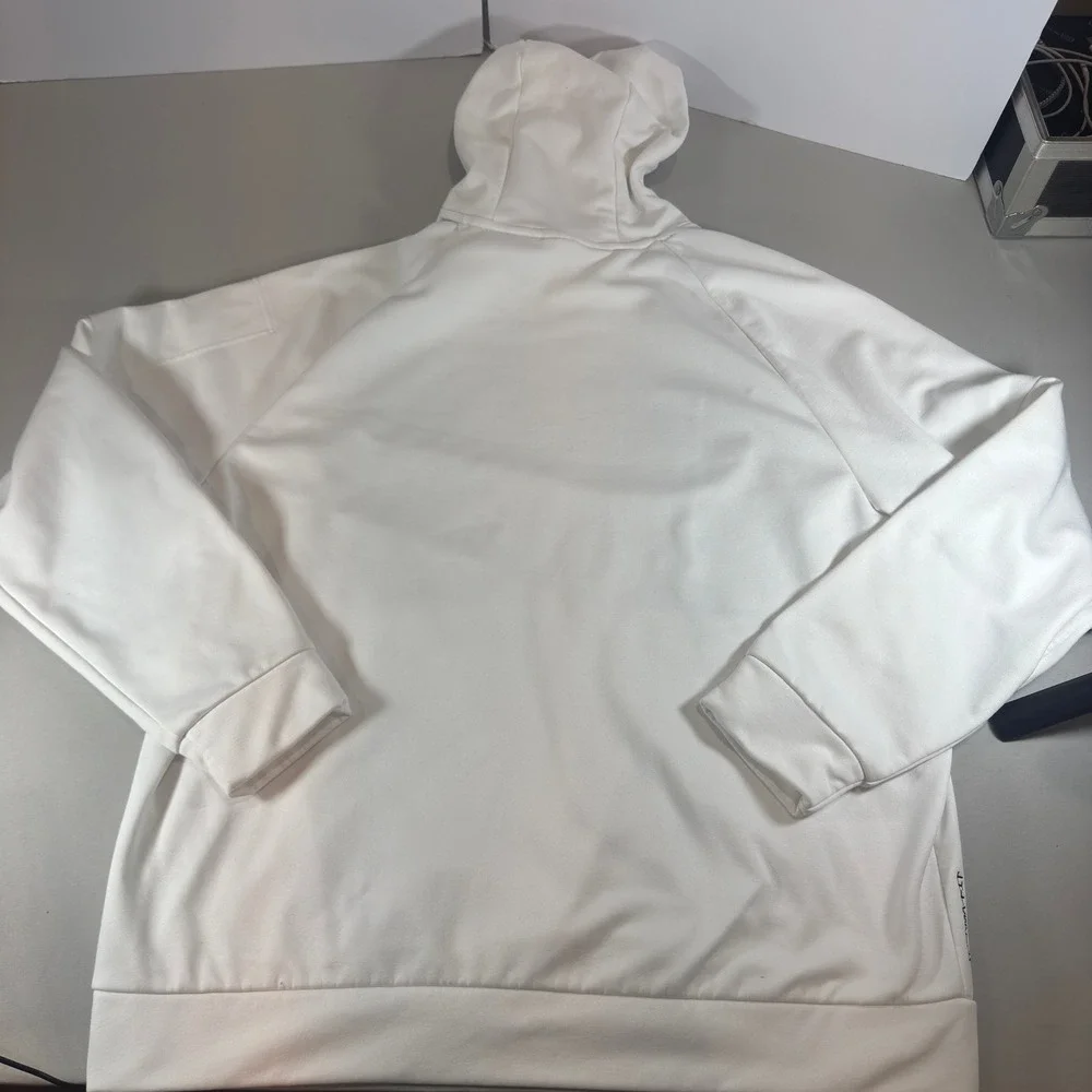 Nike Therma Fit White Big Swoosh Hoodie Pullover Men's XL Athletic‎
